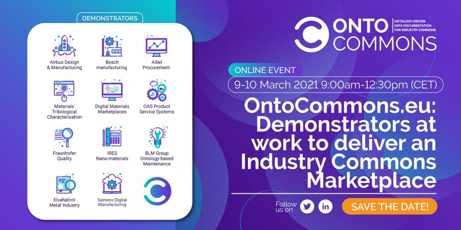 OntoCommons.eu: Demonstrators at work to deliver an Industry Commons Marketplace