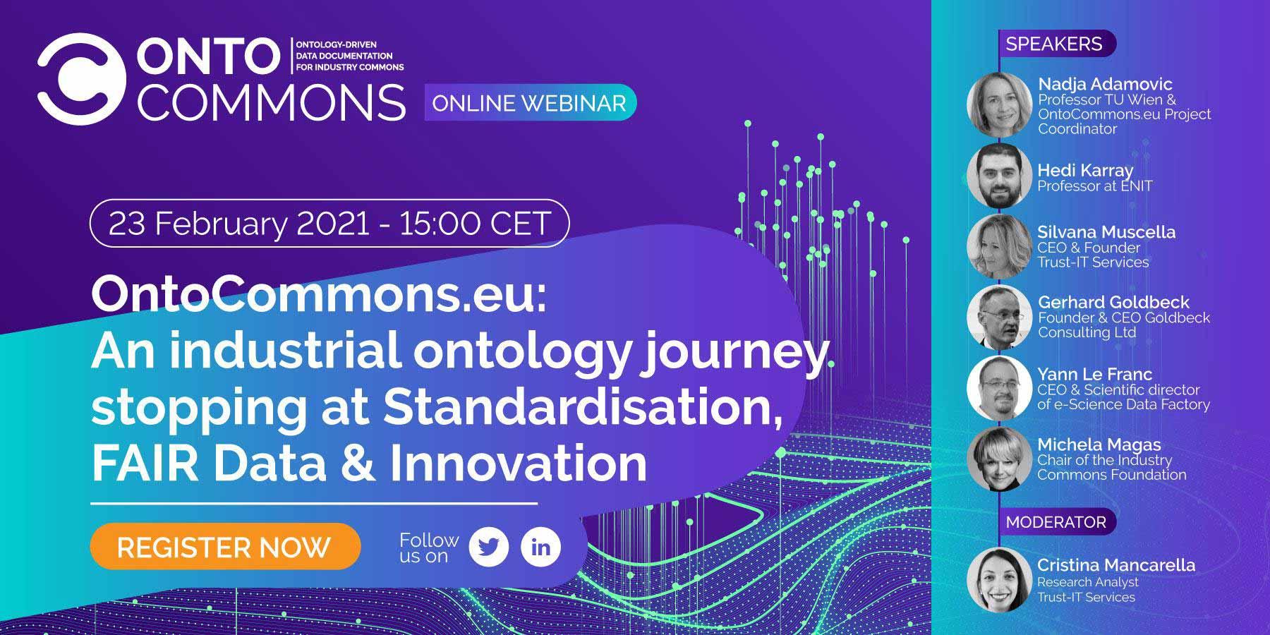 OntoCommons.eu: An industrial ontology journey stopping at Standardisation, FAIR Data & Innovation